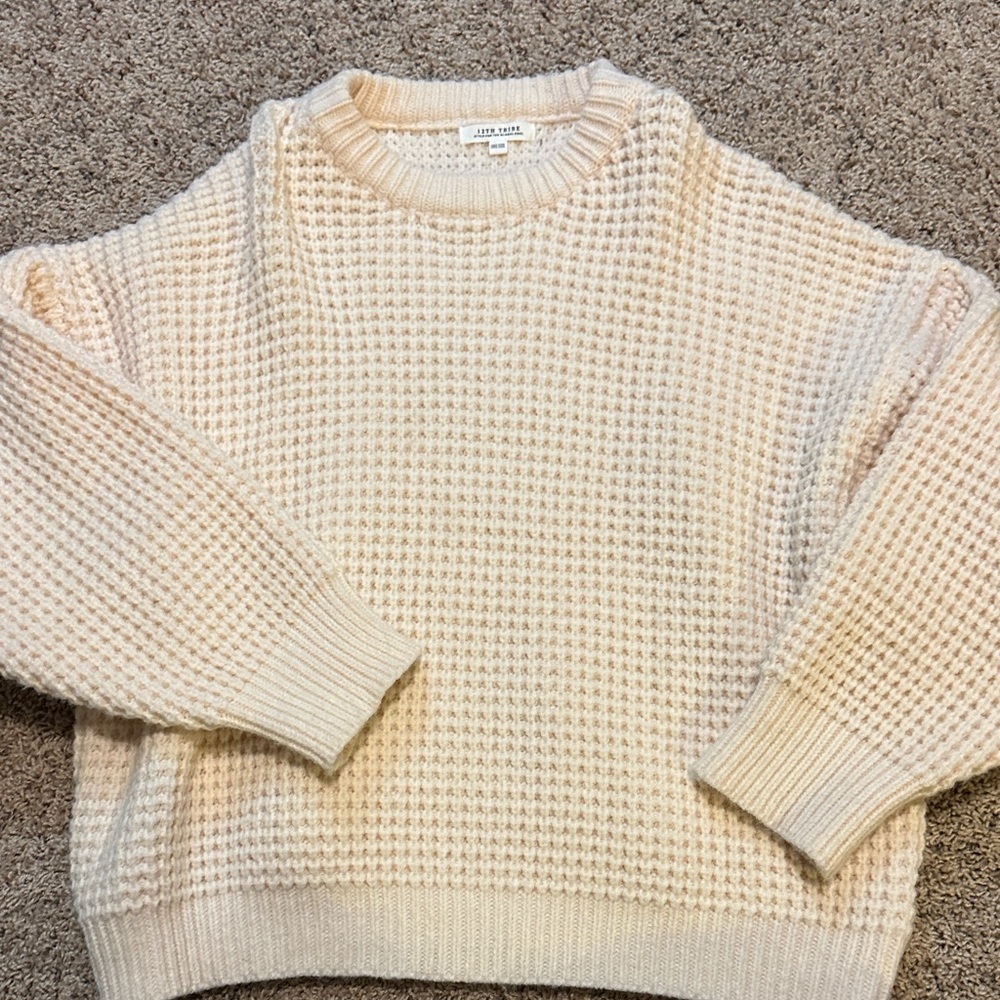 Cream Knit Sweater 12th Tribe